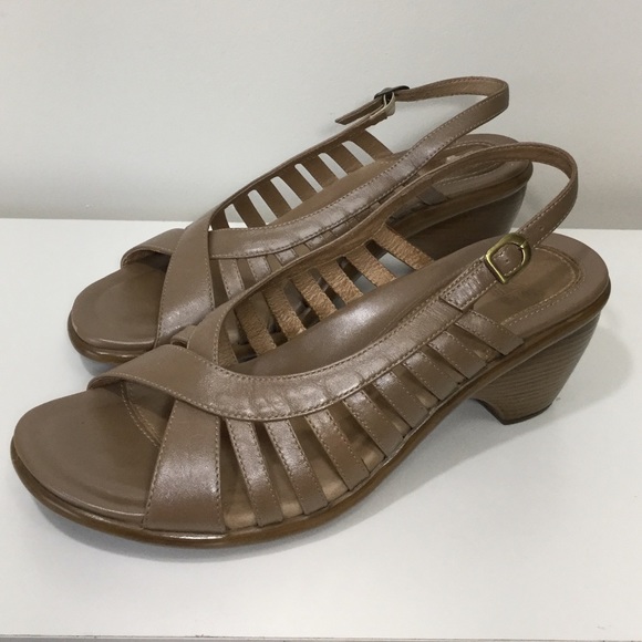 Dansko Leather Dress Sandals EUR 40 US 9 Brown EUC - Picture 1 of 6